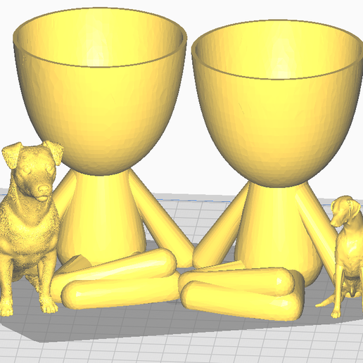 aile 2 köpekler Robert Evcil Hayvanlar 3D print model - Mito3D
