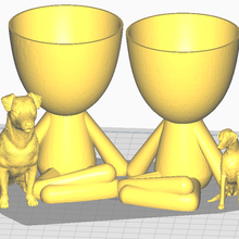 family 2 dogs robert pets 3d print model - Mito3D