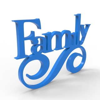 family 3d text family art gift text  3d print model - Mito3D