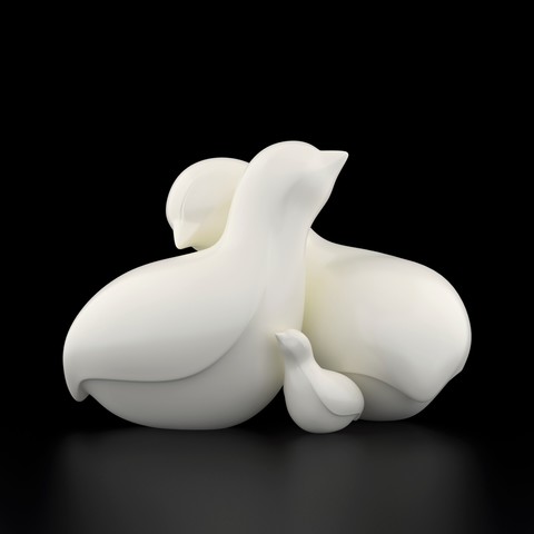 de la famille des oiseaux l'art 3D print model - Mito3D