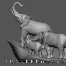 famille éléphants gadget 3d print model - Mito3D
