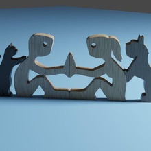 famille l'amour animal compagnie chat ornement cadeau facile impression chaton 3d print model - Mito3D
