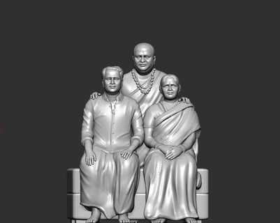 family miniature 3d print model figurines miniatures people sculpture guru god man figure body 3d print model - Mito3D