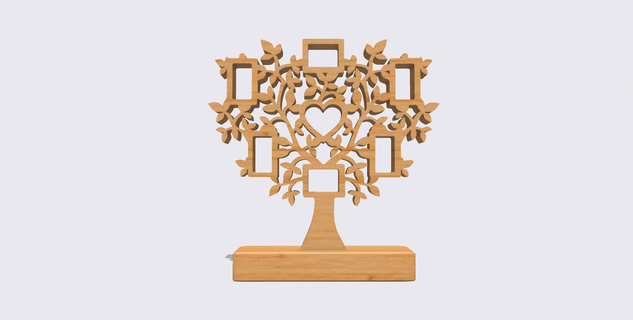 family photo tree heart love gift life Home custom collage decoration album personalized collages heritage legacy for mom dad lineage logo symbol genealogy ornament portrait frame 3d print model - Mito3D