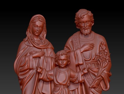 Familie Heilige Jesus 3d cnc stl in3d Statue Skulptur Buddha katholisch 3d print model - Mito3D
