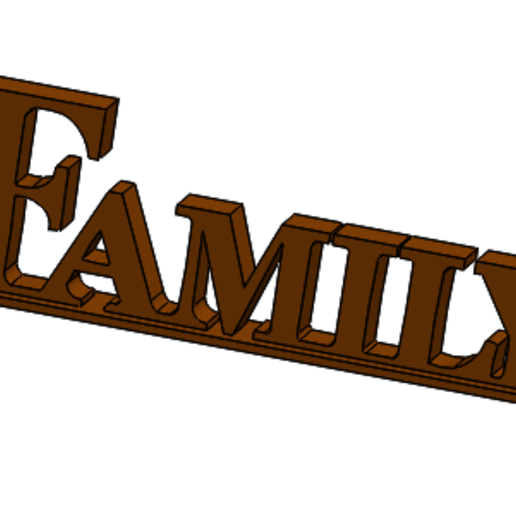 family sign home letter 3D print model - Mito3D