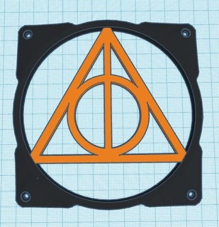 fan 120mm deathly hallows harry potter guard 3d print model - Mito3D
