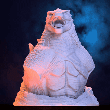 ventilateur art Godzilla buste 3d print model - Mito3D