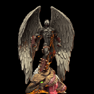 ventilador arte desova asas redenção quadrinho imagem diabo monstro demônio anjo Guerreiro estátua Super heróis herói anti 3d print model - Mito3D