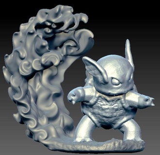 fan art realistic pok mon miniature wartortle attacking water-turtle monster 3d print model - Mito3D