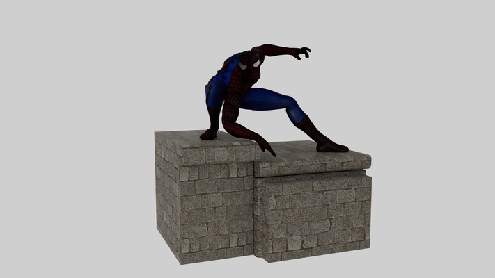 ventilateur art super héros pose action 1 homme araignée merveille 3d print model - Mito3D