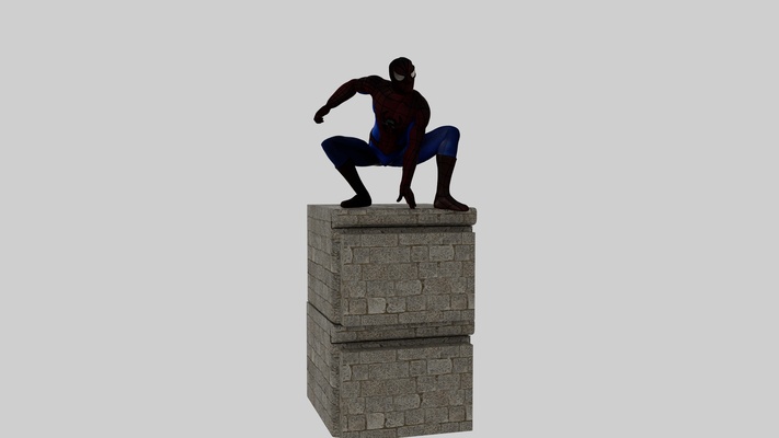 ventilador arte super herói pose açao 3 homem aranha heroi maravilha 3d print model - Mito3D