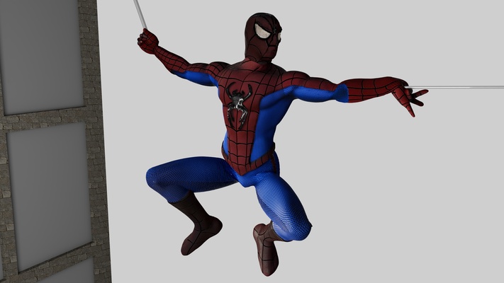 ventilador arte super herói pose açao 4 homem aranha heroi maravilha 3d print model - Mito3D