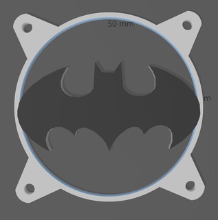 fan cover grille batman grid cooler lid dc pc gamer 3d print model - Mito3D