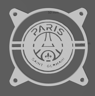 ventilador grade clube Paris santo germain rede resfriador messi tampa futebol pc jogador 120 3d print model - Mito3D