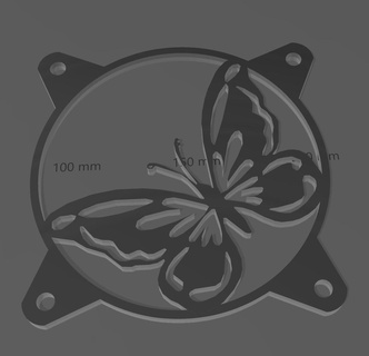 Ventilator Grill 3 Schmetterlinge Gitter Kühler Startseite Mantel Fee Schmetterling Deckel pc Spieler 120 3d print model - Mito3D