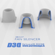 fan silencer v1 40mm 38mm tool 3d printer accessories pocket alfawise u10 mount 3d print model - Mito3D