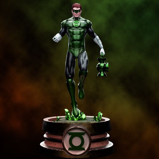 arte fan hal Jordán verde linterna estatua green lantern batman superhombre anillo cuerpo policía dc cómic maravilla mcu dcu superhéroe súper héroe 3D print model - Mito3D