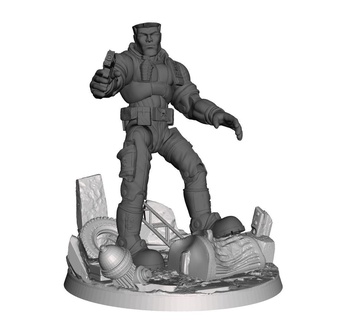 Admirador arte pequeno soldados figura base 3d print model - Mito3D