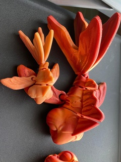 fantaisie poisson rouge souple articuler agiter articulé lien fléchir animal compagnie jouet mystique flexy soutien impression endroit flexi 3d print model - Mito3D