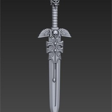 fancy power sword game fantasy warhammer 40k games 3d print model - Mito3D
