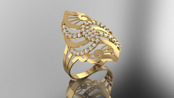 schick Ring Schmuck Frau Ring Ring schick Ring Schmuck Gold Ring ovel Ring Silber Ring 3d print model - Mito3D