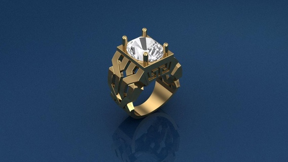 fantaisie bague 02 anneaux diamants pierres meilleur 3d print model - Mito3D