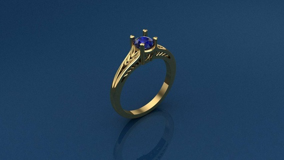 schick Single Stein Ring Art Ringe Schmuck Design Beste Diamant Engagement Hochzeit Gold großartig druckbar wertvoll Mode Saphir leuchtenden Juwel 3d print model - Mito3D