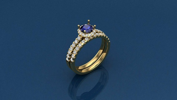 fancy single stone ring side band rings man jewelry design best diamond engagement wedding gold good great printable precious fashion sapphire shining gem 3d print model - Mito3D