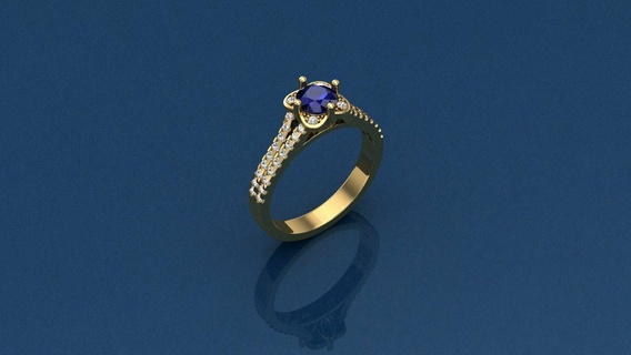 schick Single Stein Ring Ringe Schmuck Design Beste Diamant Engagement Hochzeit Gold großartig druckbar wertvoll Mode Saphir leuchtenden Juwel 3d print model - Mito3D
