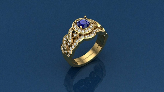 fancy step ring design rings man jewelry best diamond engagement wedding gold good great printable precious fashion sapphire shining gem 3d print model - Mito3D