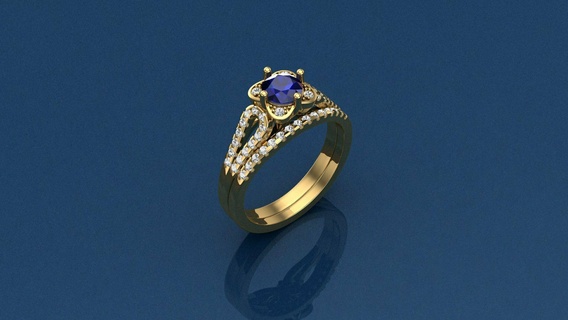 schick Art Single Stein Ring Ringe Schmuck Design Beste Diamant Engagement Hochzeit Gold großartig druckbar wertvoll Mode Saphir leuchtenden Juwel 3d print model - Mito3D