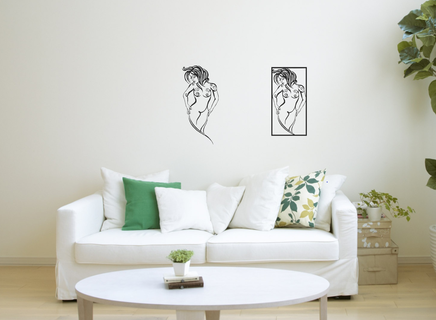 fancy woman - wall art decor decoration home line ornament 2d 2dart wallart wall2d spiritual 3d print model - Mito3D