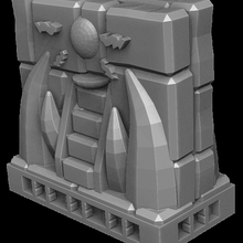 fangs - wall ornament temple game dnd stl dungeon dragons free ender 3 tabletop openlock 3d print model - Mito3D