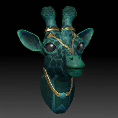 fantazi fauna yunan zürafa 3d model queisser şekil hayvan fantezi heykel tasarım sanat 3d print model - Mito3D