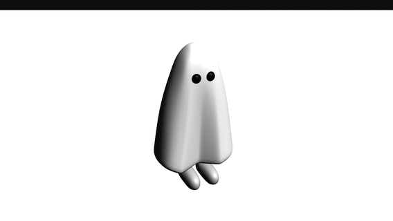 fantasma Halloween voluto Stampa posto supporti 3d print model - Mito3D