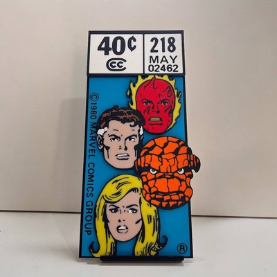 fantastisch ecke box kunst wunder 2d schilf richard menschlich fackel unsichtbar frau einfach comic buch charakter drucken no unterstützung 3d print model - Mito3D