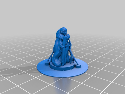 fantasy adventuring party - elf magic user supported printable 3d print model - Mito3D