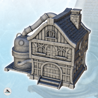 fantasy alchemist house cistern pipes 7 - alkemy lord rings war rose warcrow saga architecture miniatures building scenery wargame figures game terrain dungeon dark age games accessories middle lotr bolt action flames 3d print model - Mito3D