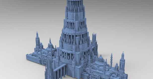 fantasy art deco grand towers 2 city castle cathedral ancient picoftheday trending monument pyramid statue history ruin middle architectural architecture geometric outdoors tower newyork 3d print model - Mito3D
