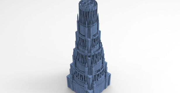 fantasy art deco grand towers babylon style 2 city castle cathedral ancient pyramid statue history ruin architectural architecture geometric outdoors tower newyork 3d print model - Mito3D