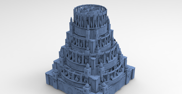 fantasy art deco grand towers babylo city castle cathedral ancient pyramid statue history ruin architectural architecture geometric outdoors tower newyork 3d print model - Mito3D