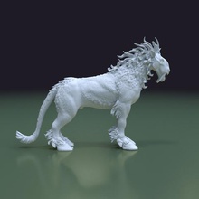 fantasia bestia art creatura dai denti a sciabola 3d print model - Mito3D