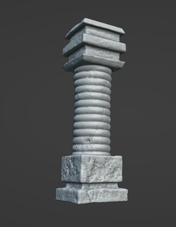 fantaisie colonne 3d art poli jeu vidéo architecture 3d print model - Mito3D