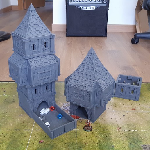 fantasia dado Torre scenario escenario tavolo dadi dados warhammer mordheim medievale dnd d Casa casa torre grido guerra tavola gioco juego de 3D print model - Mito3D