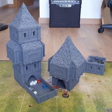 fantasia dados torre cenário Escenário tampo mesa dado martelo guerra Mordheim medieval dnd d casa grito borda jogos Juego 3d print model - Mito3D
