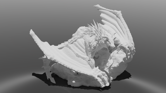 fantaisie dragon Wyvern détaillé sculpter 3d 3d print model - Mito3D