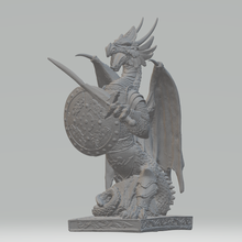 fantasy dragon stl art animal dragon fantasy stl sword shield 3d print model - Mito3D
