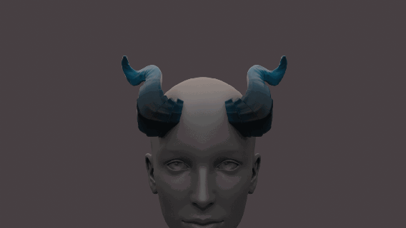 fantasy horns horn devil goat fantas demon satyr cosplay 3d print model - Mito3D