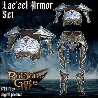 fantasy laezel halfplate armor baldurs gate 3 baldursgate dnd cosplay toys shadowheart printable props accessories weapon games halloween suit dungeon game 3d print model - Mito3D